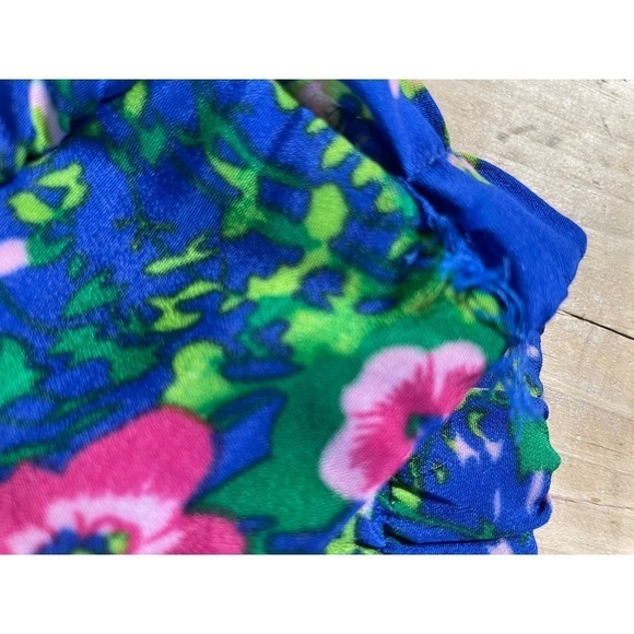 Alya Women's Blue Floral multi color mini skirt. Elastic Waist. Size Small - Picture 2 of 7